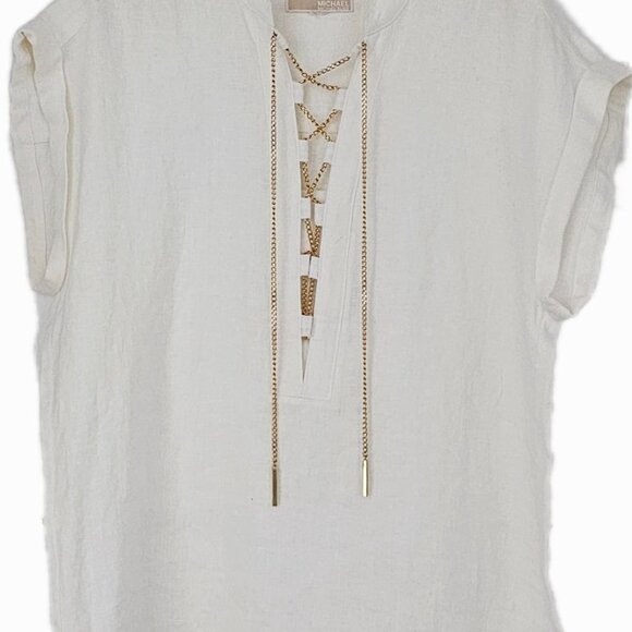 MICHAEL KORS Linen Top - with Chain Detail - Picture 8 of 15